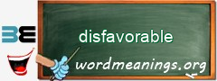 WordMeaning blackboard for disfavorable